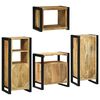 vidaXL Bathroom Furniture Set with Door 4 pcs Brown Solid Mango Wood