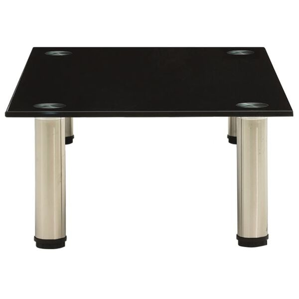 vidaXL TV Stand Black 23.6"x13.8"x6.7" Tempered Glass