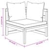 vidaXL Garden Lounge Set Cream white Solid acacia wood Medium Modular