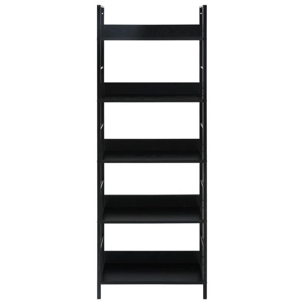 vidaXL Shelf Cabinet Black Engineered Wood 23.6x10.9x62.4 in