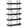 vidaXL Bookcase Black Engineered wood and metal Large Adjustable Feet