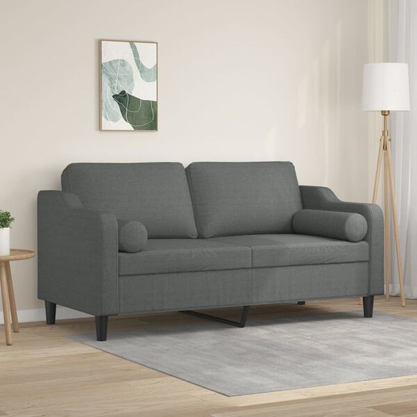 vidaXL 2-Seater Sofa Dark grey Fabric (100% polyester) 55.1 in width