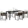 vidaXL Garden Dining Set 5 pcs Brown poly rattan