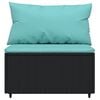 vidaXL Patio Lounge Set Black, Water blue