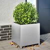vidaXL Garden Planter Silver Galvanized Steel 19.7x19.7x19.7 in Durable