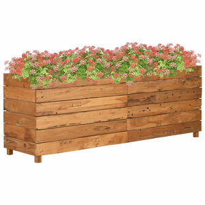 vidaXL Raised Bed Mixed wood tones Recycled teak wood, Steel Large