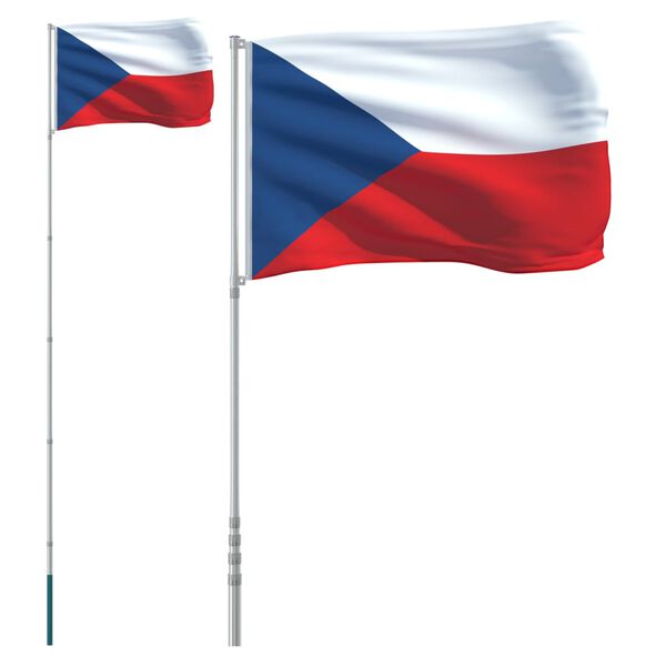vidaXL Czech Flag Multicolor Aluminum, Polyester Standard