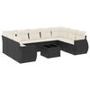 vidaXL Garden Sofa Set Black, Cream White