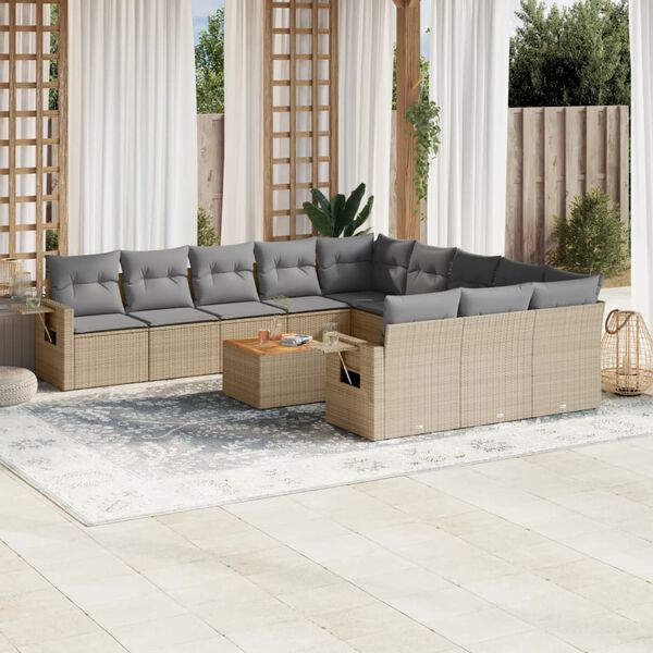 vidaXL Garden Sofa Set Mix beige