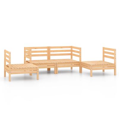 vidaXL 4 Piece Patio Lounge Set Solid Pinewood