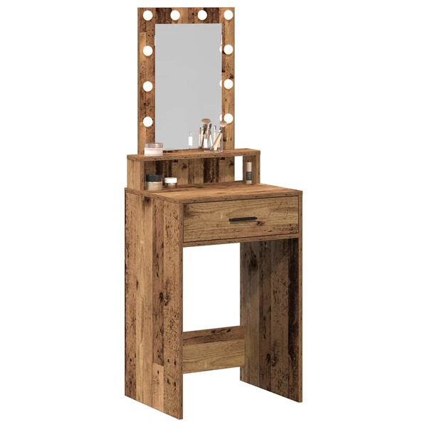 vidaXL Dressing Table Brown 19.69 x 16.14 x 55.12 in Engineered Wood