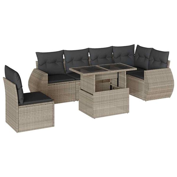 vidaXL Garden Sofa Set Light Grey, Anthracite