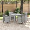 vidaXL Garden Dining Set 5 pcs Light Grey Polt rattan