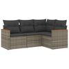 vidaXL Garden Sofa Set Grey PE rattan Medium Adjustable Feet