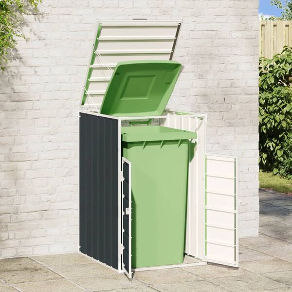 vidaXL Wheelie Bin Storage for Single Bin Anthracite 28.3"x31.9"x45.3" Steel