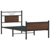 vidaXL Bed Frame Brown Oak Engineered Wood and Steel Single Bed Frame