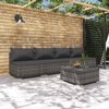 vidaXL Outdoor Lounge Set Gray PE rattan Modular Garden Lounge Set
