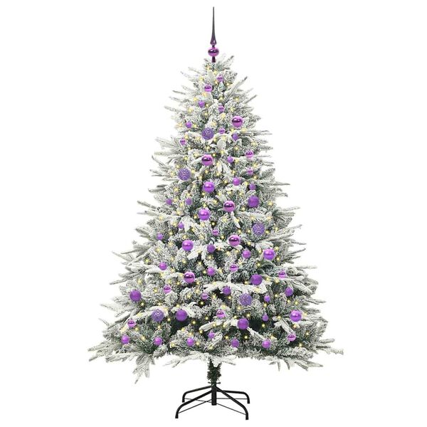 vidaXL Artificial Pre-lit Christmas Tree with Ball Set Green 70.9