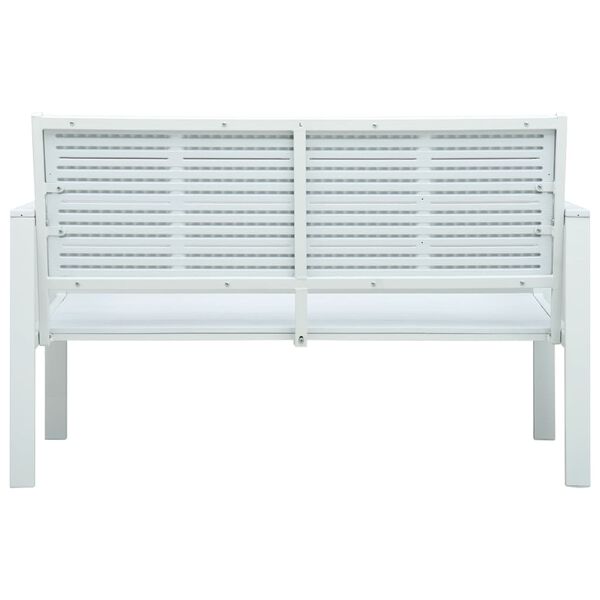 vidaXL Garden Bench White HDPE and Steel 47.2 in Durable Garden Bench
