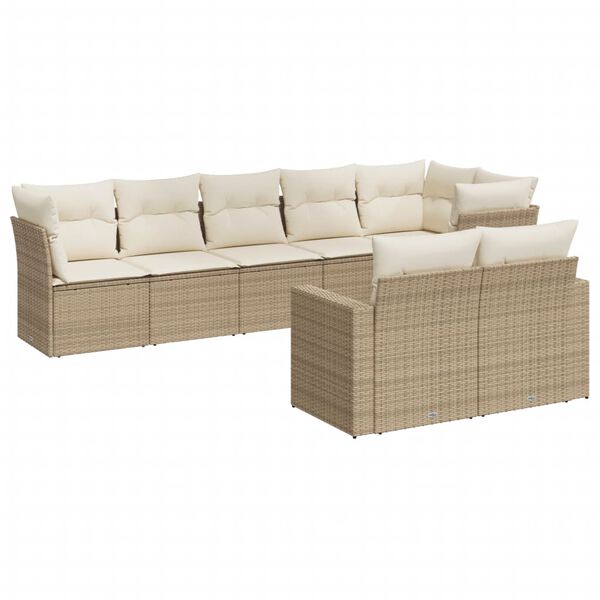 vidaXL Patio Sofa Set Beige, Cream White