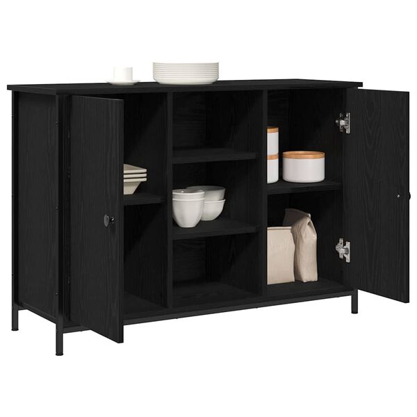 vidaXL Sideboard Black Oak 39.37 x 13.78 x 27.56 in