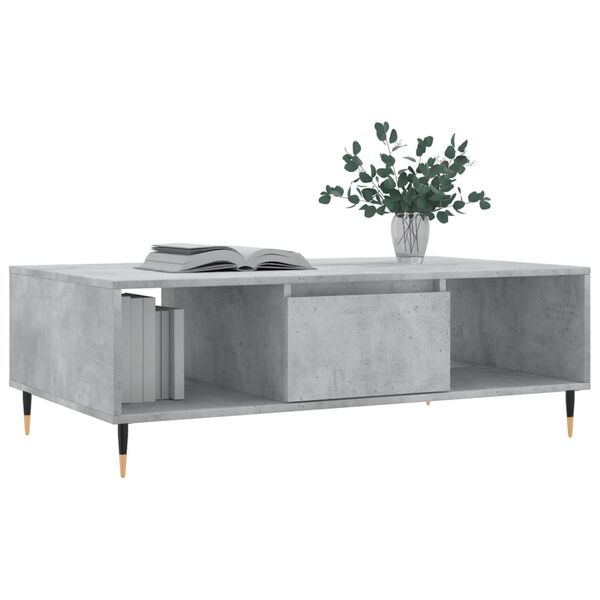 vidaXL Coffee Table Concrete Grey Engineered Wood, Iron Medium