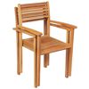 vidaXL Garden Dining Set Warm brown Solid Teak Wood Large Stackable
