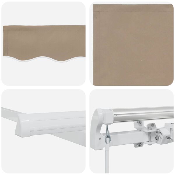 vidaXL Retractable Awning Beige 157.48" x 118.11" Polyester