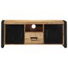 vidaXL TV Cabinet Black and brown Solid rough mango wood, iron Medium