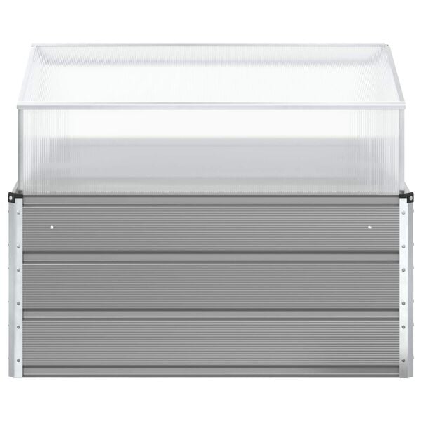 vidaXL Planter Light Grey 39.37 x 39.37 x 30.31 in Galvanised Steel