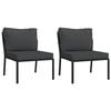 vidaXL Garden Lounge Set Black, Grey Powder-coated steel and polyester