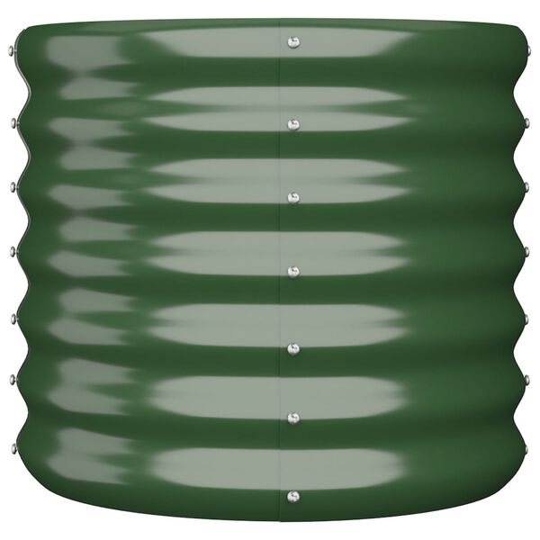vidaXL Garden Planter Green Powder-coated steel Medium Durable