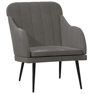vidaXL Armchair Dark grey Velvet (100% polyester), Metal, Plywood Medium