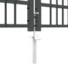 vidaXL Fence Gate with Spear Top Black 159.8"x 29.5" Powder-coated Steel