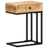 vidaXL Side Table Natural Solid mango wood with powder-coated steel Medium