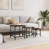 vidaXL Nesting Coffee Table Set of 3 Smoked oak Engineered wood