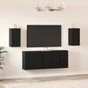 vidaXL TV Cabinet Set 7 pcs Black Oak 12.01 x 11.81 x 23.62 in