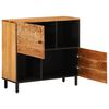 vidaXL Side Cabinet Natural wood and black Solid acacia wood Medium