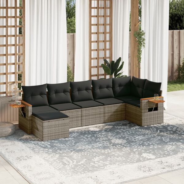 vidaXL Garden Sofa Set Grey