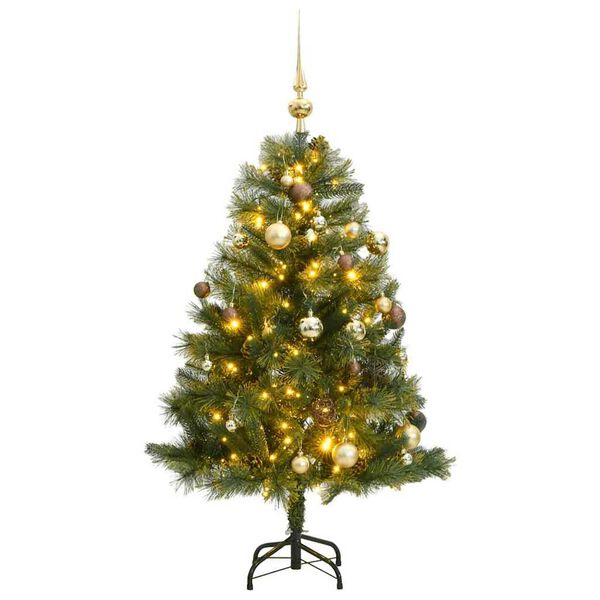 vidaXL Artificial Hinged Christmas Tree Green PVC, PE, Metal Medium