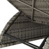 vidaXL Sun Lounger Grey, Dark grey PE rattan, Powder-coated steel, Fabric