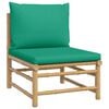 vidaXL Garden Lounge Set Bamboo and Green Bamboo, Polyester Medium