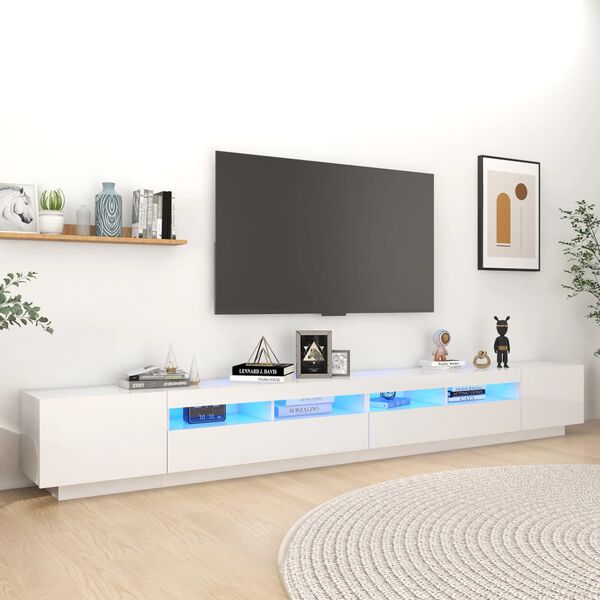 vidaXL TV Cabinet High gloss white Engineered wood Large TV Cabinet