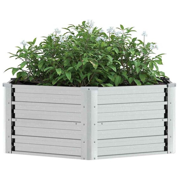 vidaXL Garden Raised Bed Silver Galvanized Steel Large Durable