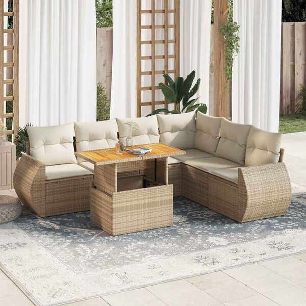 vidaXL Garden Sofa Set Beige