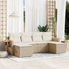 vidaXL Garden Sofa Set Beige PE rattan Large UV-resistant materials