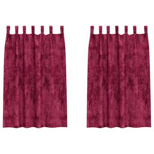 vidaXL Velvet Curtains 2 pcs Wine red 68.90 x 55.12 in Velvet