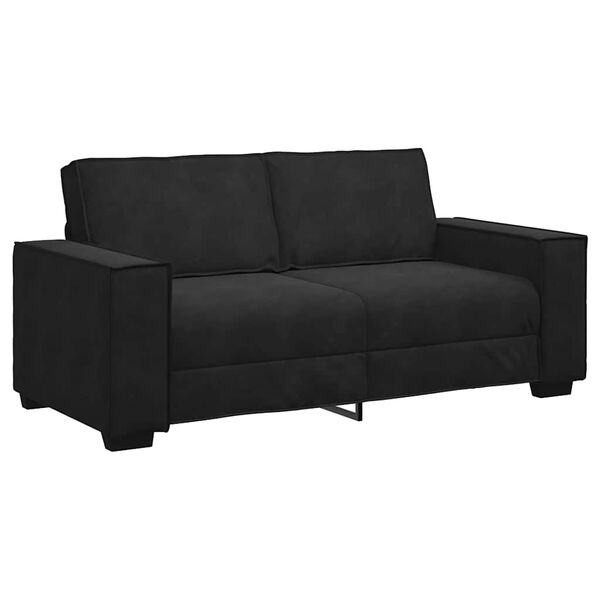 vidaXL 2-seater Sofa Black Velvet, Metal, Plywood, Solid wood