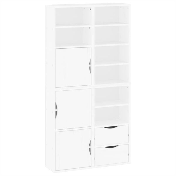 vidaXL Side Cabinet White Solid Pine Wood, Engineered Wood Medium