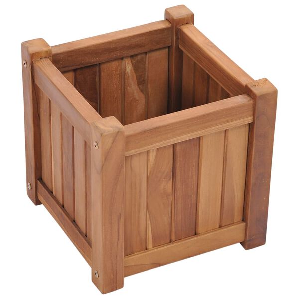 vidaXL Raised Bed Natural Teak Solid Teak Wood 11.8 x 11.8 x 11.8 in